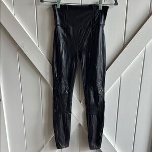 Black High-Waisted Leather Pants
